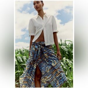 ZARA PRINTED COTTON SCARF